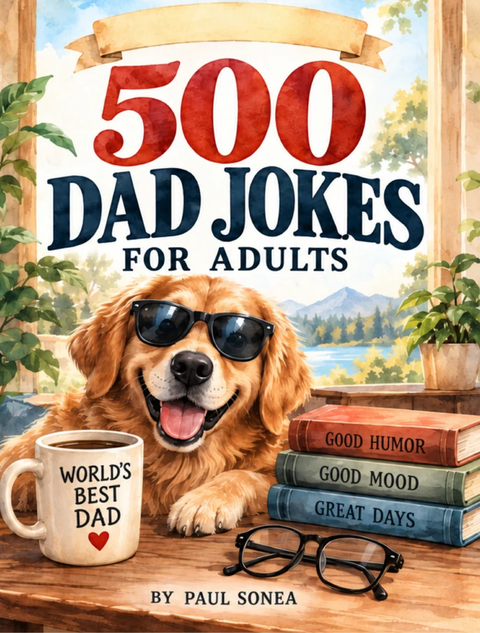 Cover of 500 Dad Jokes for Adults, Edition 1